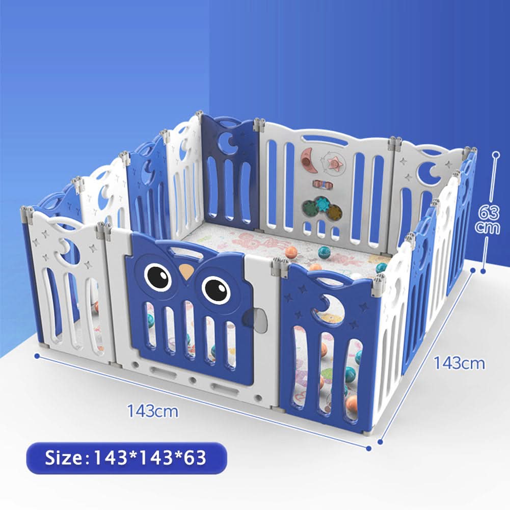 63cm H Kids Safety Play Yard Blue Foldable Home Activity Center