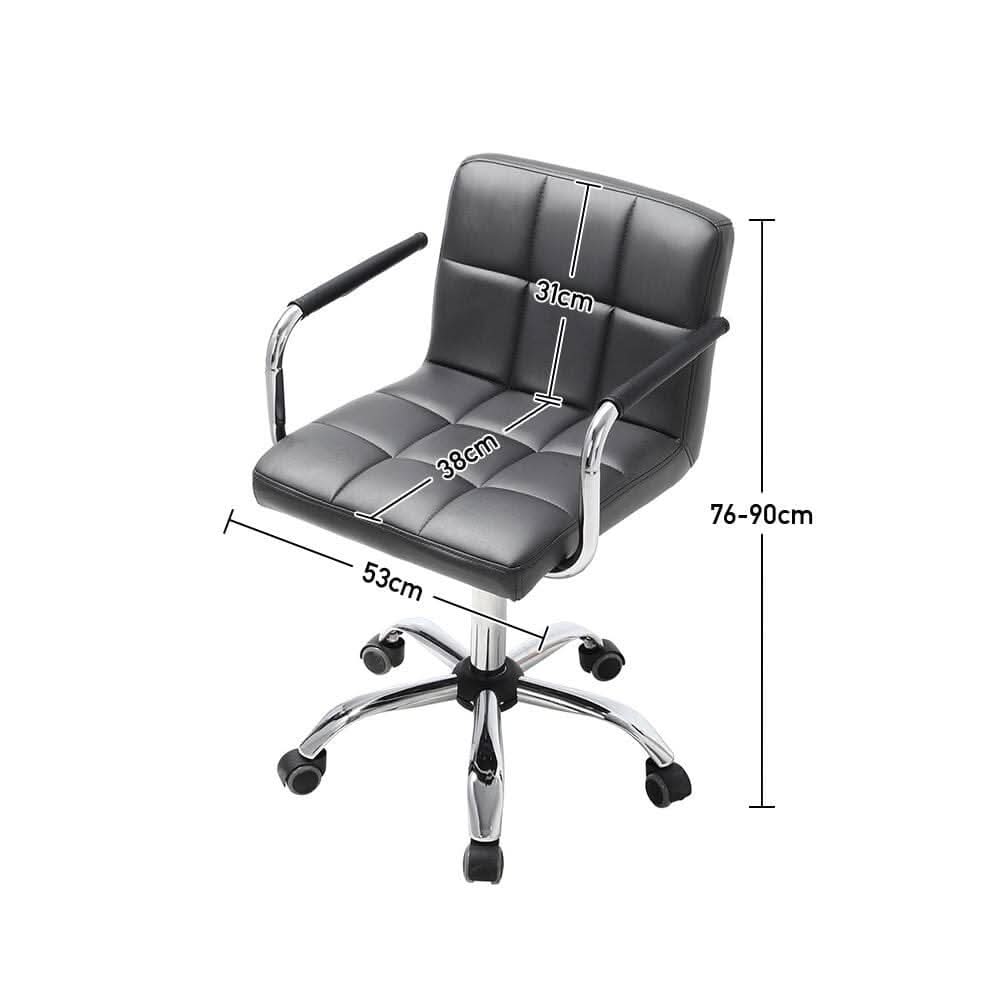 Low Back Faux Leather with Chrome Base