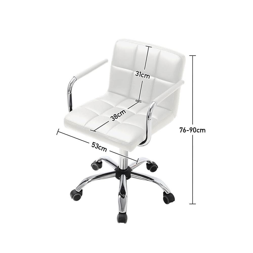 Low Back Faux Leather with Chrome Base