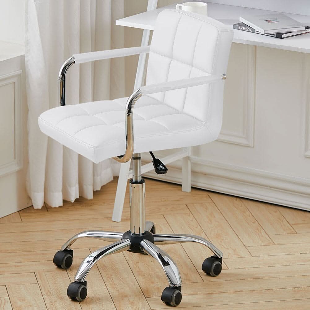 Low Back Faux Leather with Chrome Base