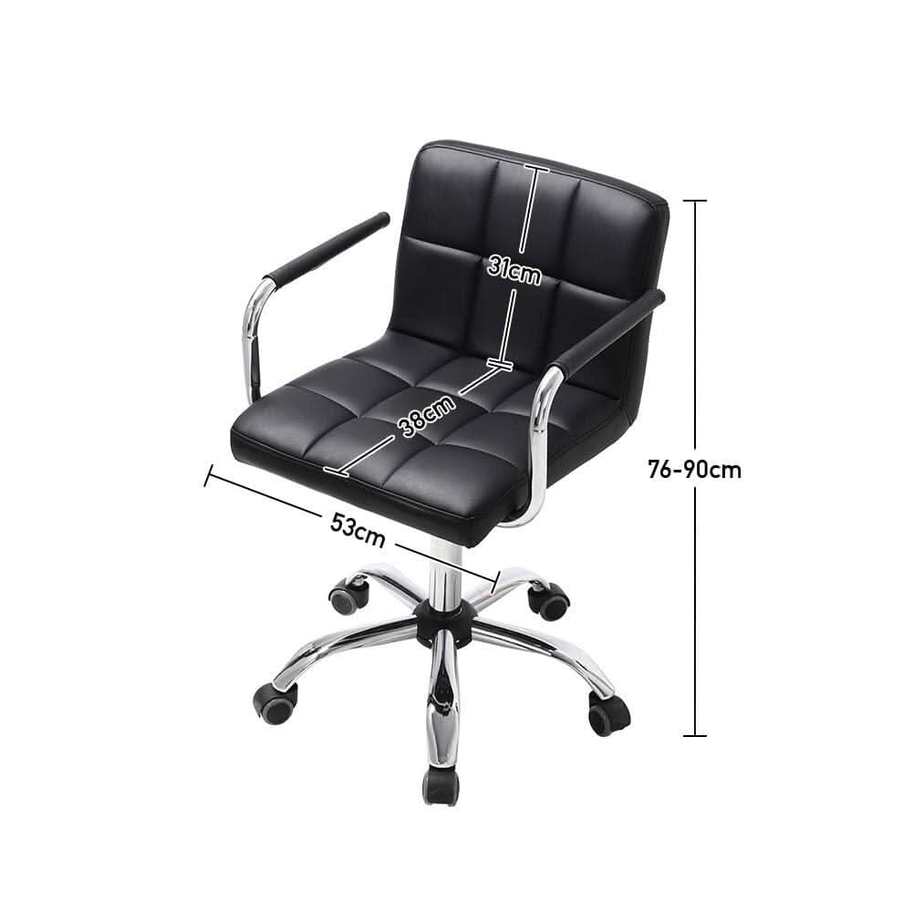 Low Back Faux Leather with Chrome Base