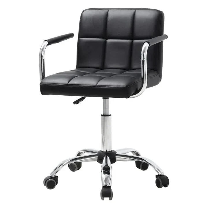 Low Back Faux Leather with Chrome Base