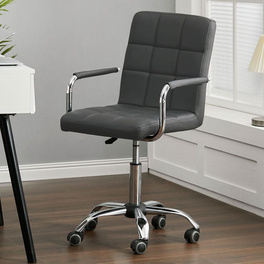 Mid Back Faux Leather with Chrome Base