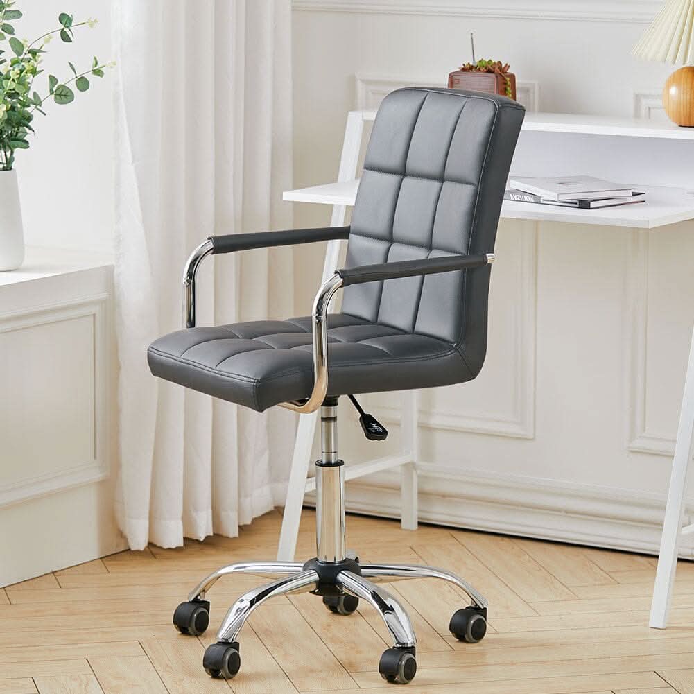 Mid Back Faux Leather with Chrome Base