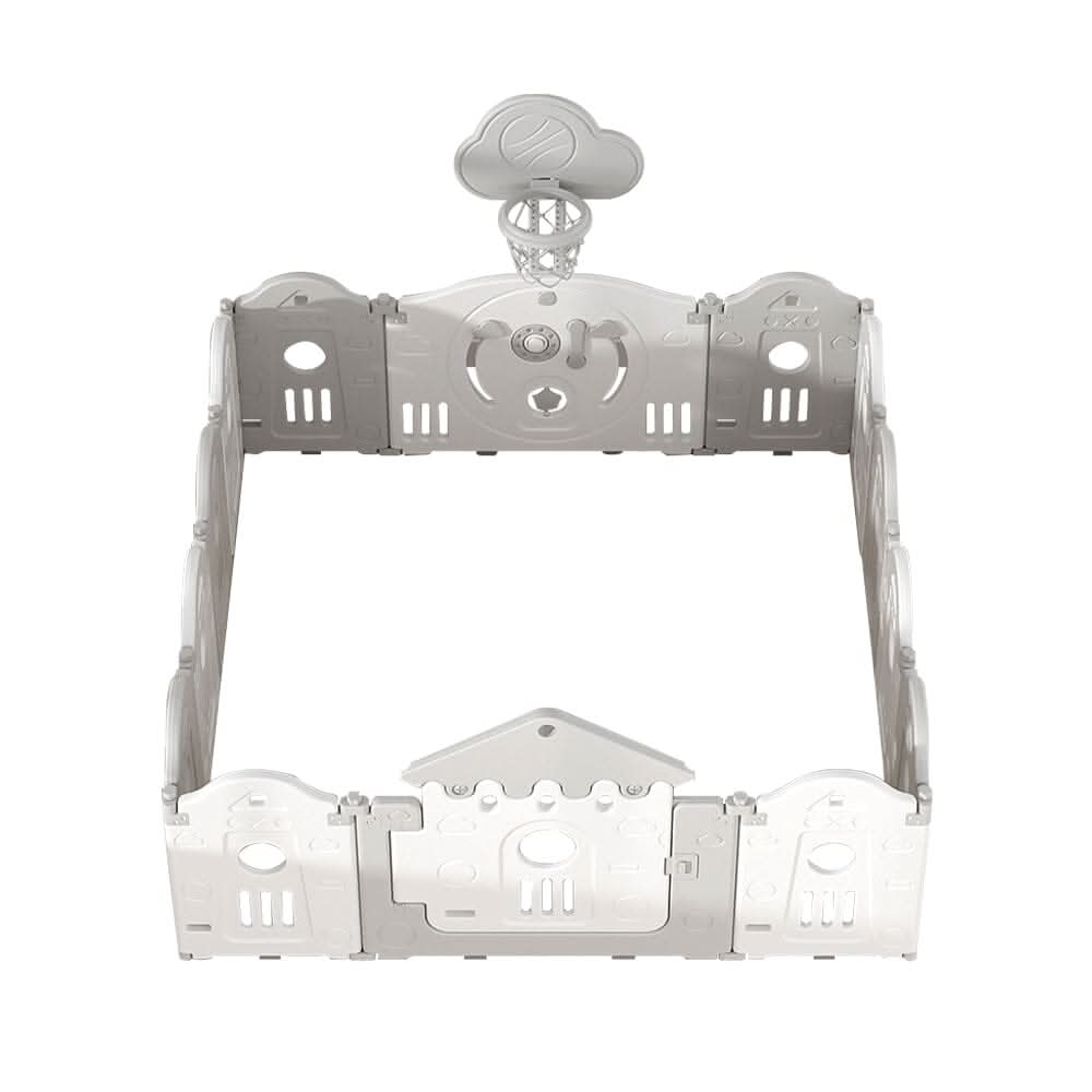 Folding Baby Play Pen Basketball Hoop and Mat Kids Activity Center