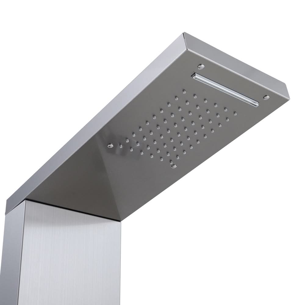 135cm H 5 Function Bathroom Silver Shower Panel with Hand Shower Head