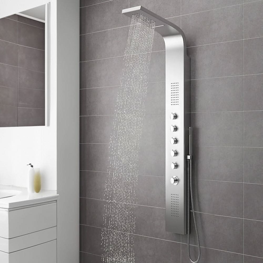 Bathroom Silver Stainless Steel Shower Tower Panel