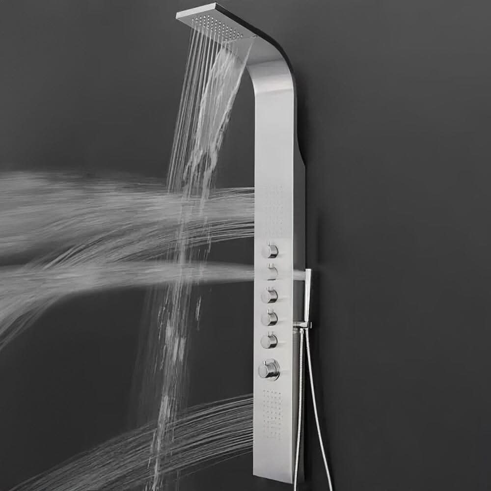 Bathroom Silver Stainless Steel Shower Tower Panel