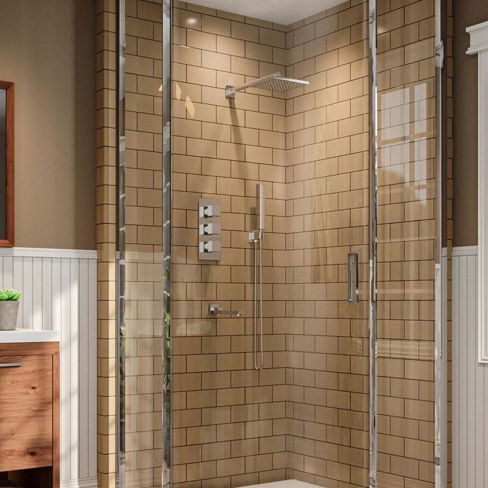 Metal Thermostatic Handshower and Showerhead Mixer Set