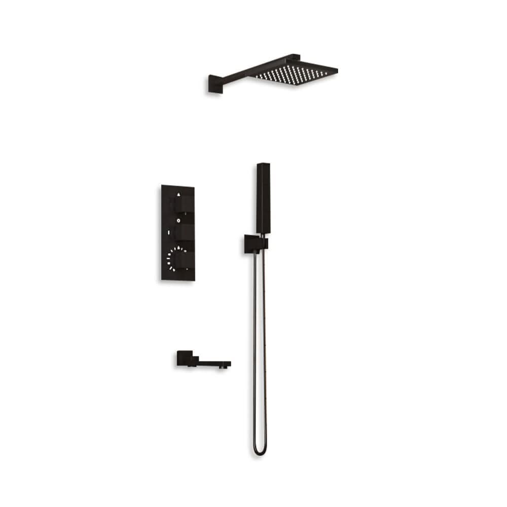 Metal Thermostatic Handshower and Showerhead Mixer Set