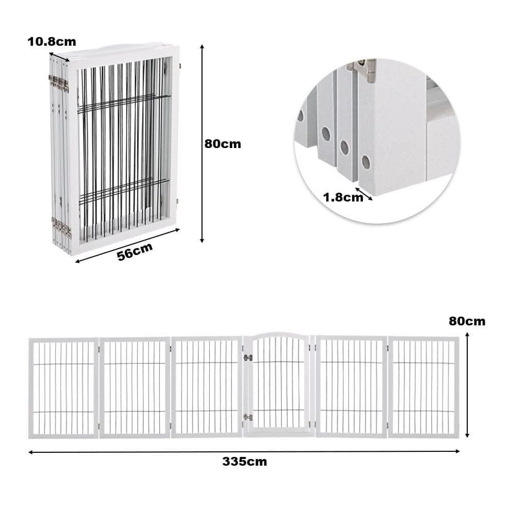 4-Panel Wooden Folding Pet Playpen