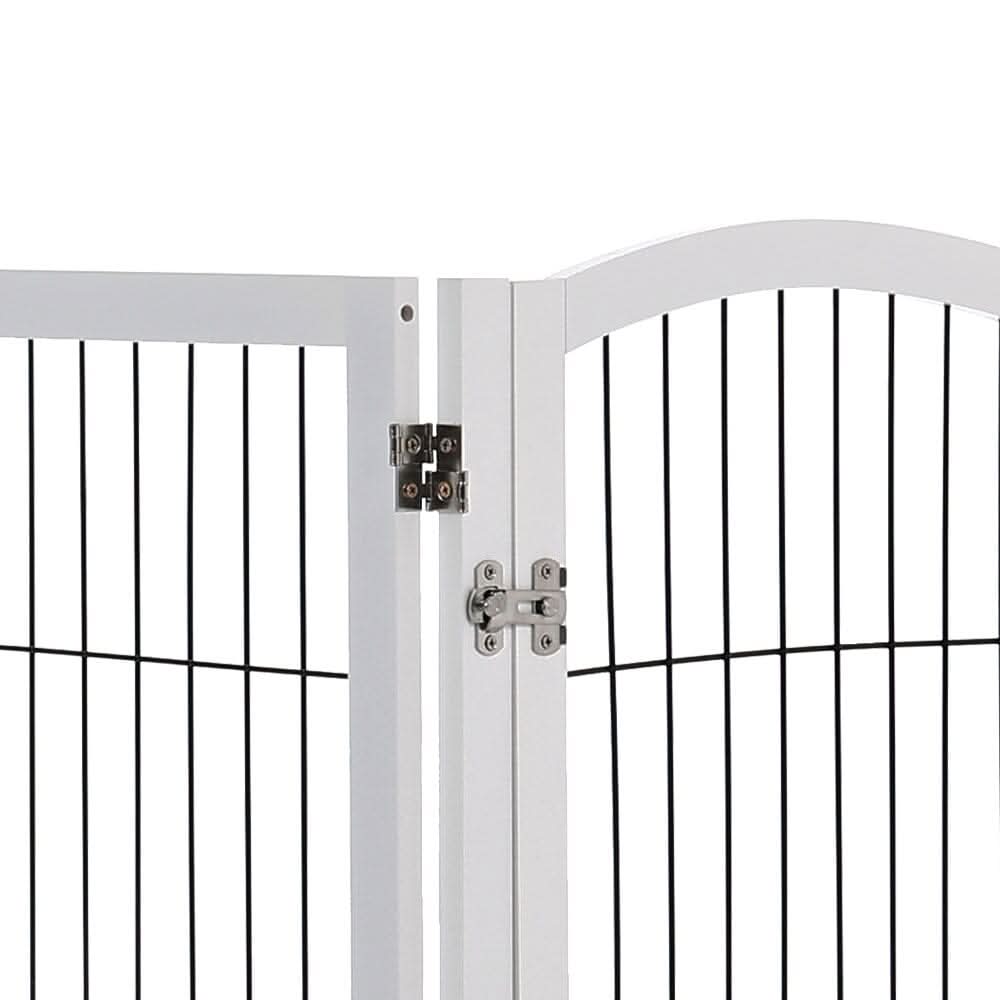 4-Panel Wooden Folding Pet Playpen
