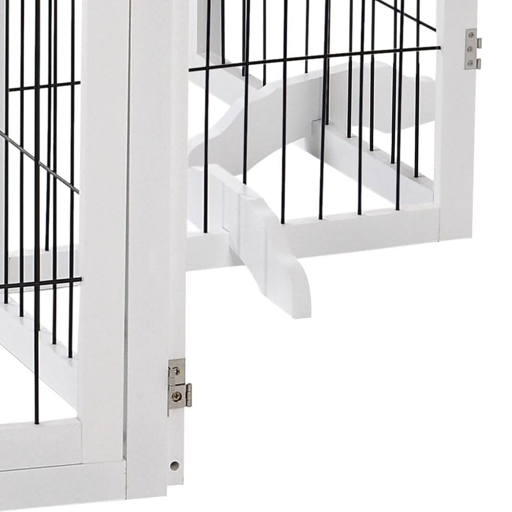 4-Panel Wooden Folding Pet Playpen