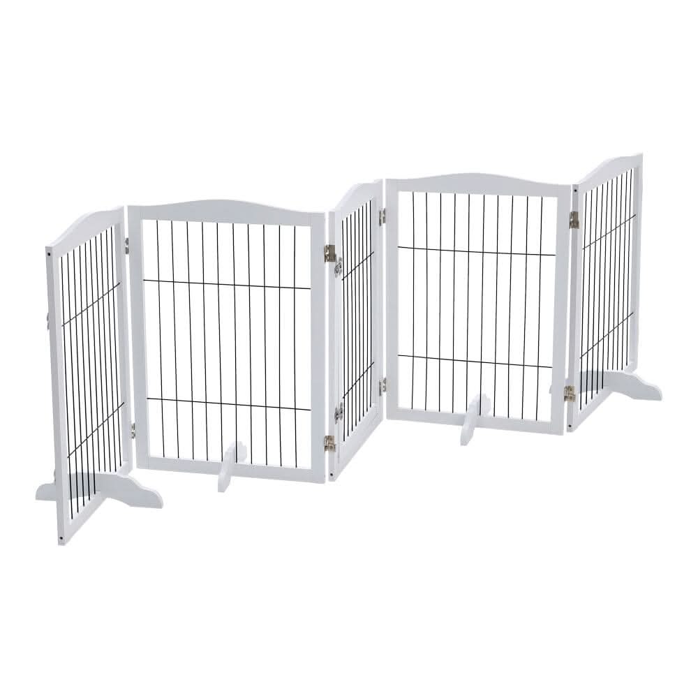 80cm Height Freestanding Wooden Pet Playpen 4-Panel