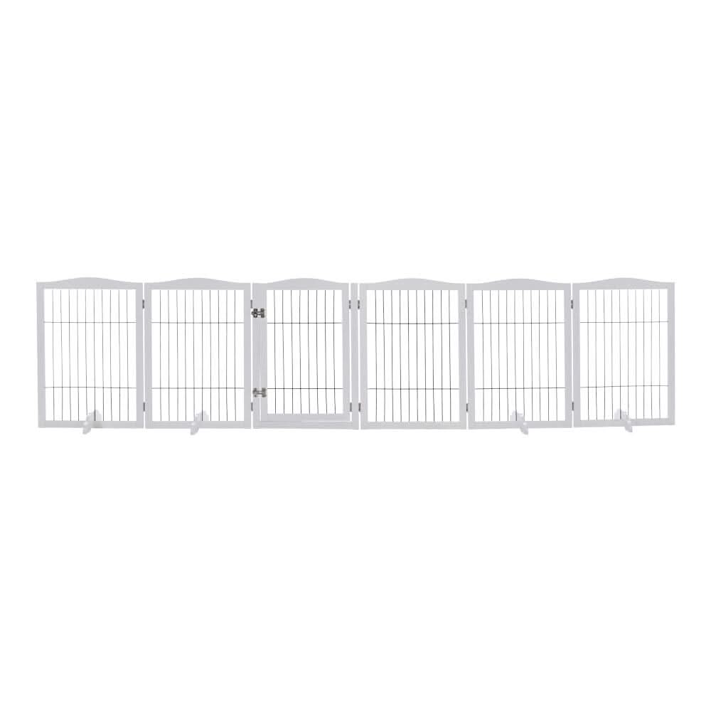 80cm Height Freestanding Wooden Pet Playpen 4-Panel