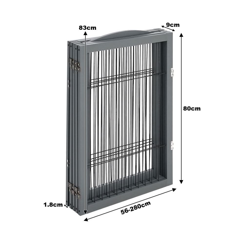 80cm Height Freestanding Wooden Pet Playpen 4-Panel