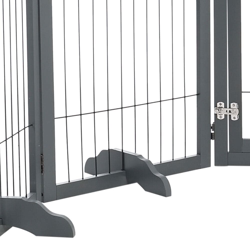 80cm Height Freestanding Wooden Pet Playpen 4-Panel