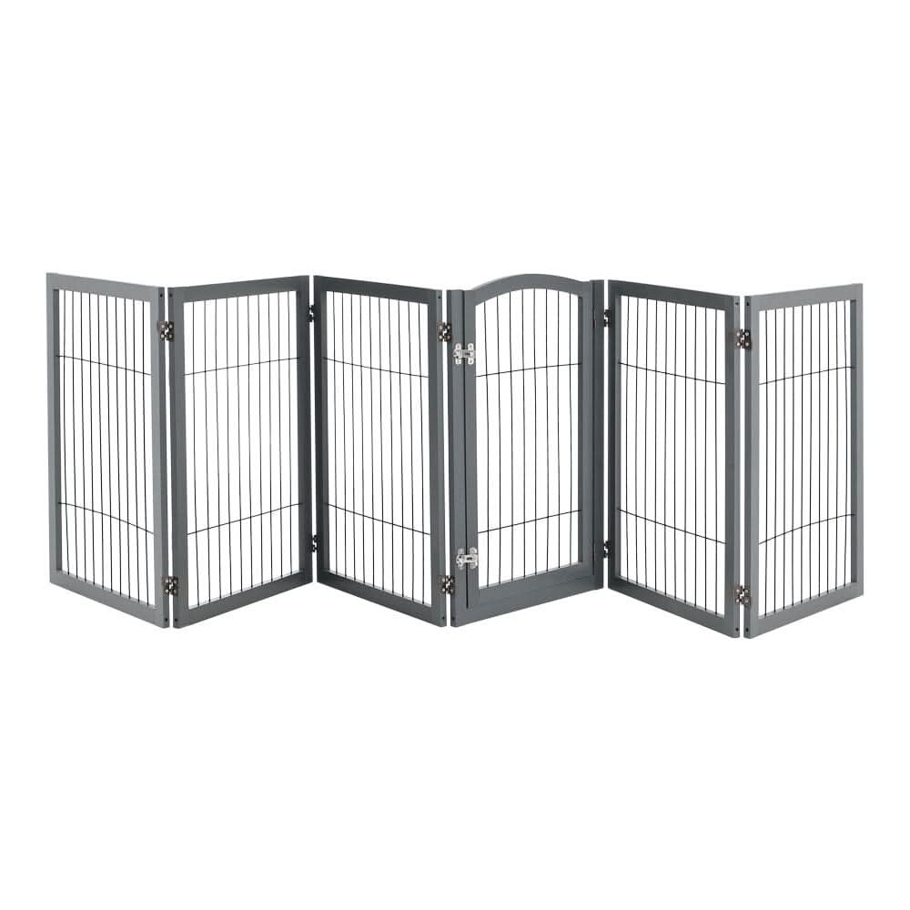 80cm Height Freestanding Wooden Pet Playpen 4-Panel