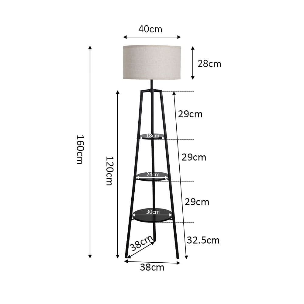 Elegant Round Shelf Lamp with Fabric Shade