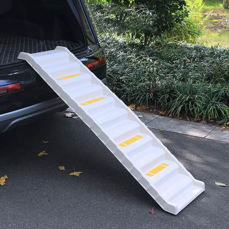 Folding Portable Dog Pet Stairs Ramp White