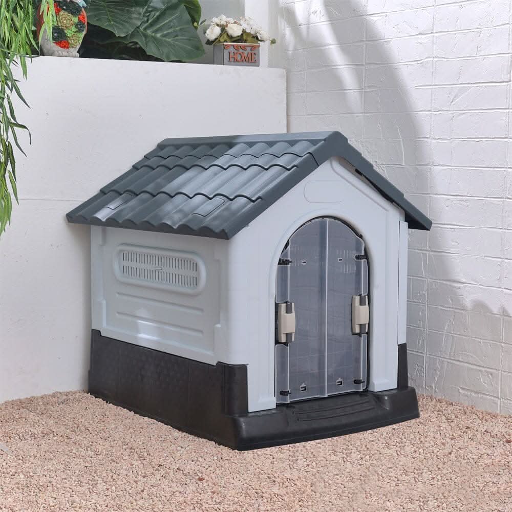Small/Medium Weatherproof Comfortable Dog House Kennel with Skylight and Door