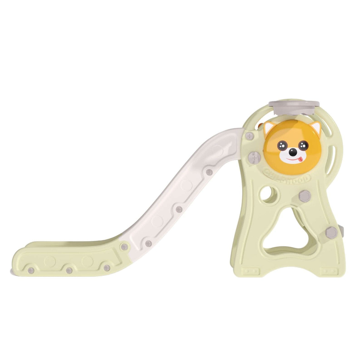 2-in-1 Sturdy Toddler Slide with Basketball Hoop for Indoor Outdoor