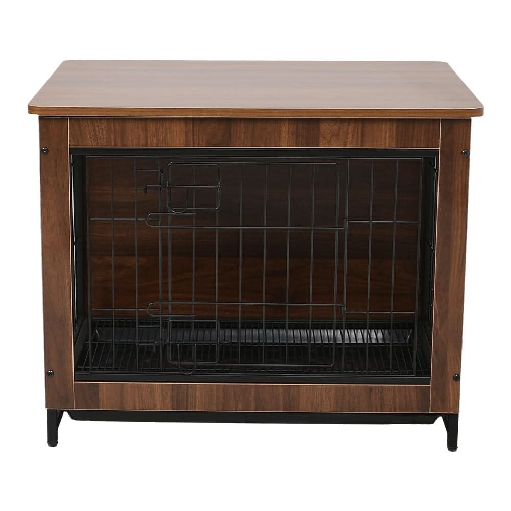 Brown Wooden Wire Dog Crate Pet Cage