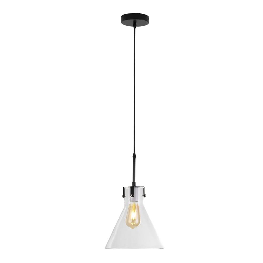 Modern Style Transparent Black Glass Single Light Pendant Light