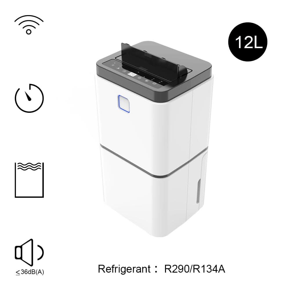 12L Dehumidifier with Water Tank Wheels Connecting To The WiFi