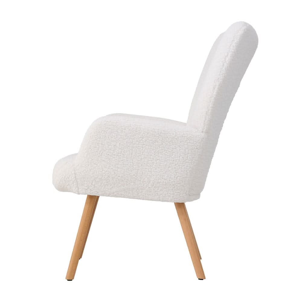 White Lamb Wool Accent Chair Series