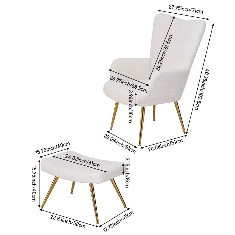 White Lamb Wool Accent Chair Series