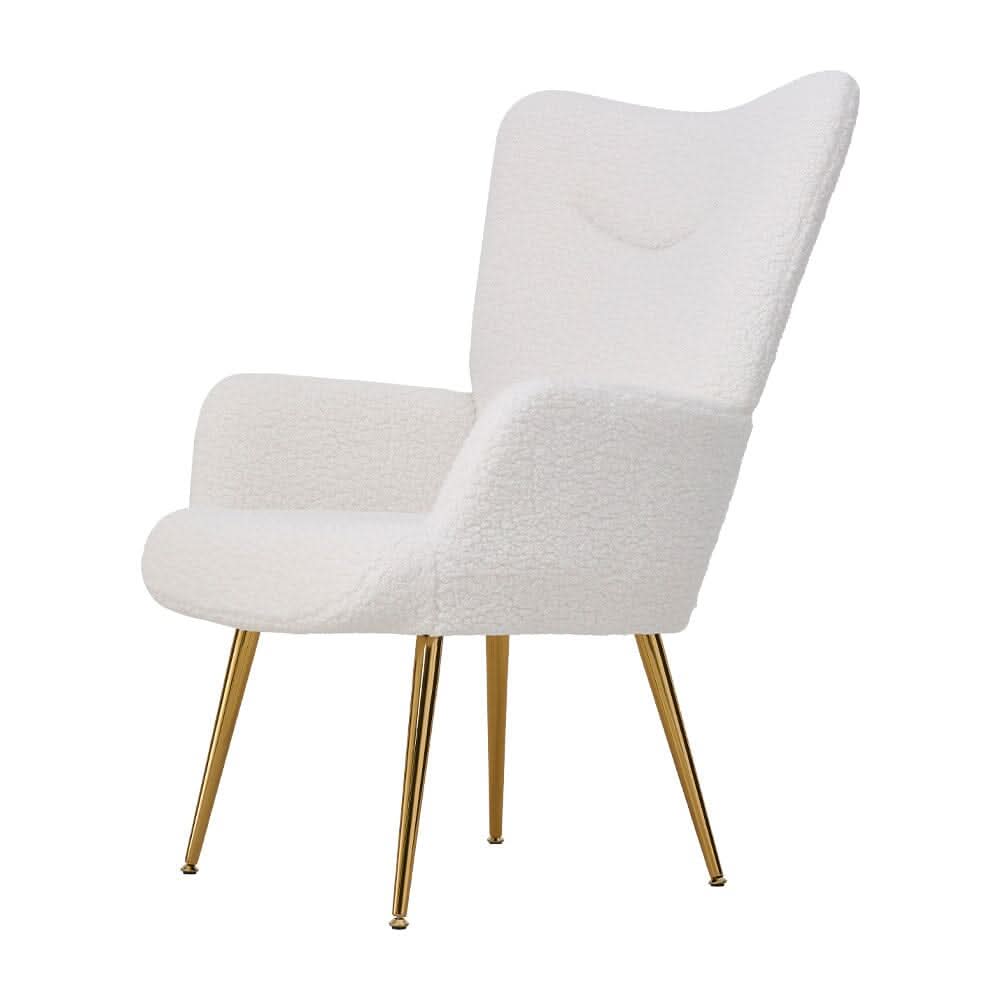 White Lamb Wool Accent Chair Series