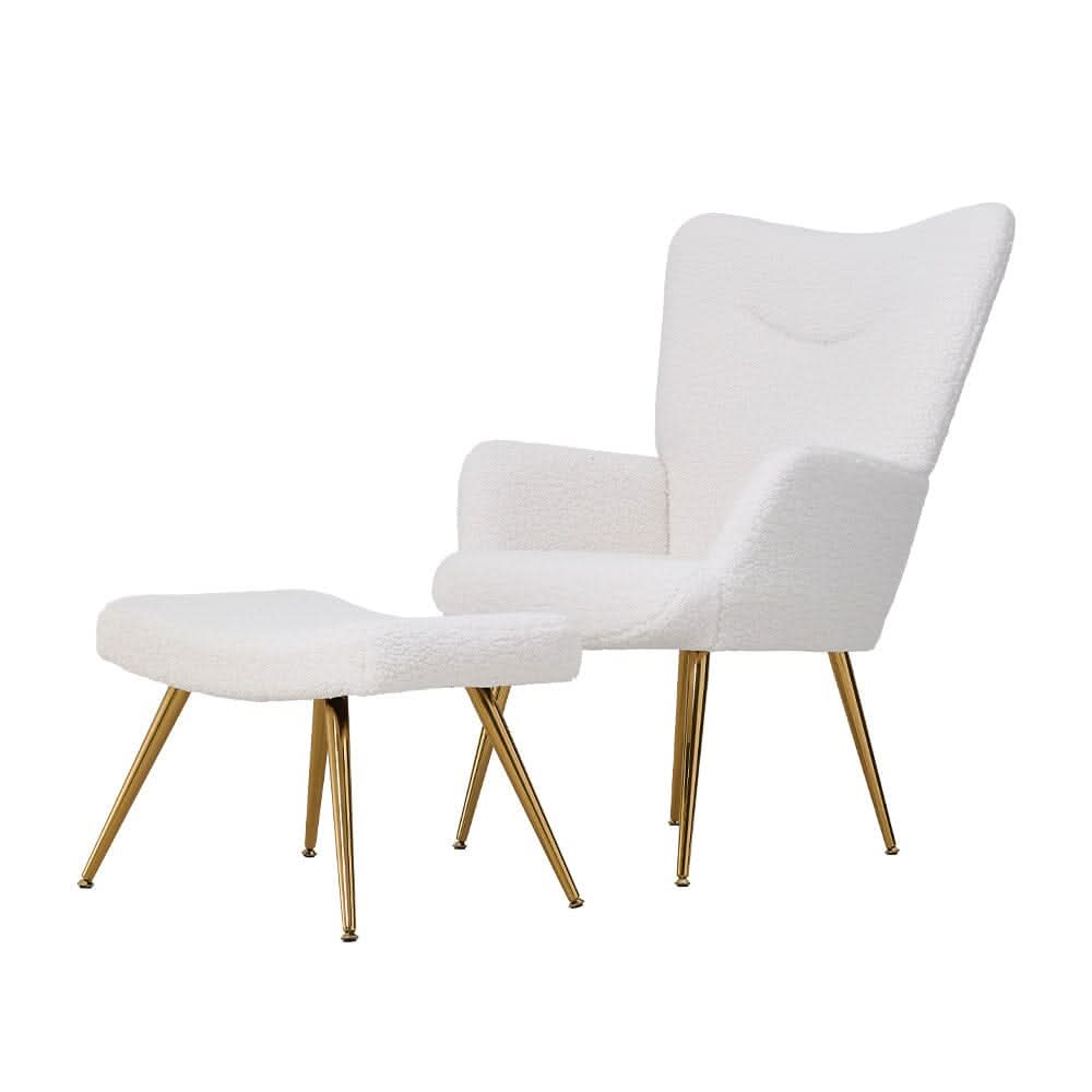 White Lamb Wool Accent Chair Series