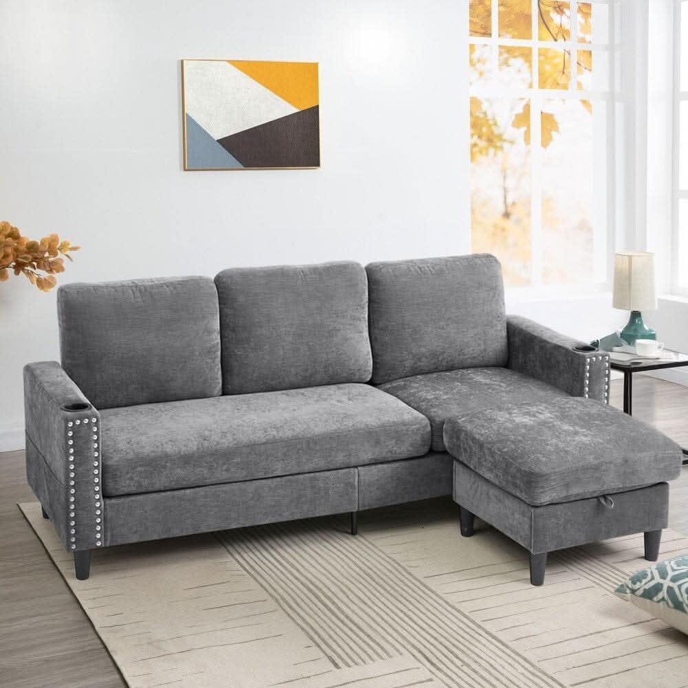 Plush Upholstered 3-Seater Sofa With Reinforced Frame