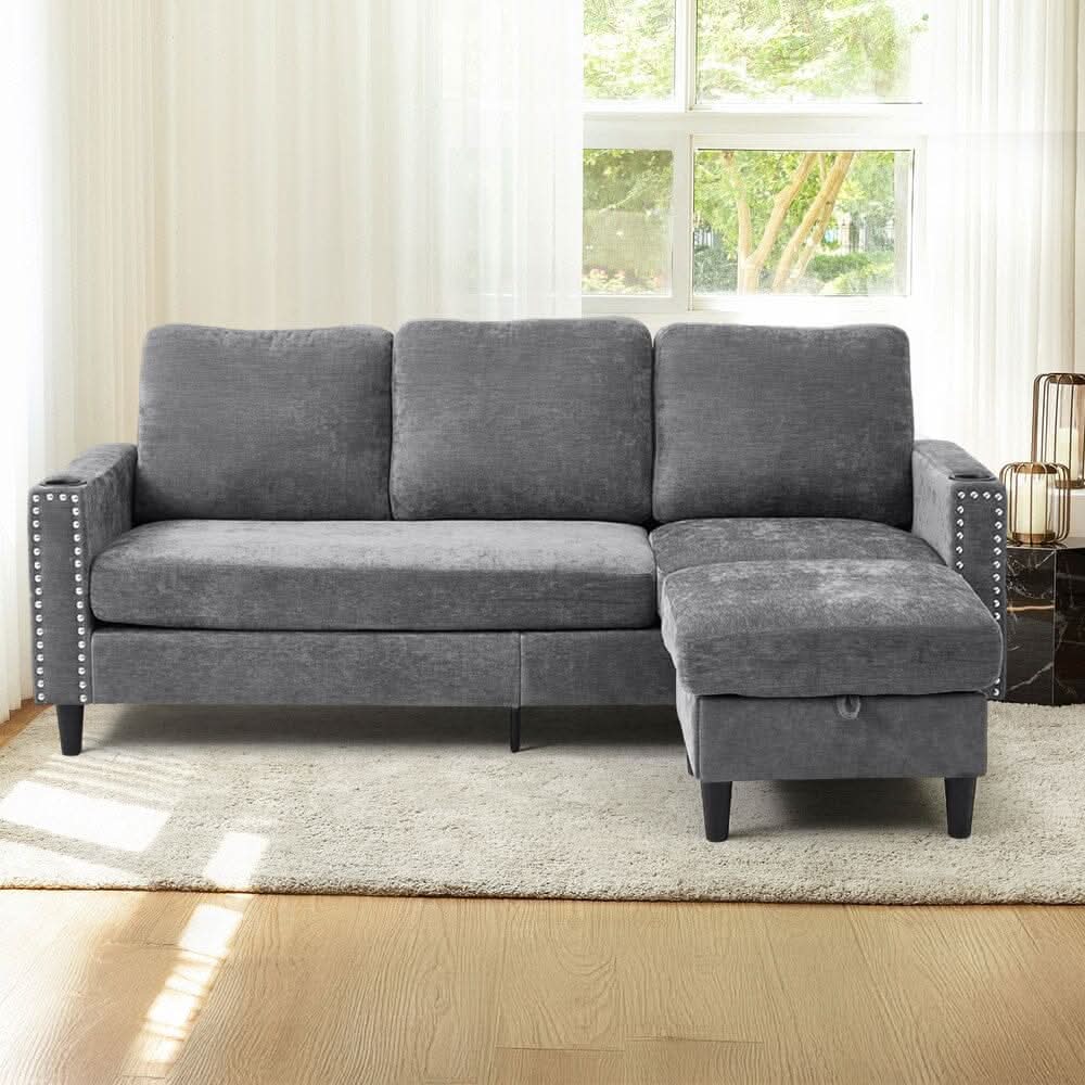 Plush Upholstered 3-Seater Sofa With Reinforced Frame
