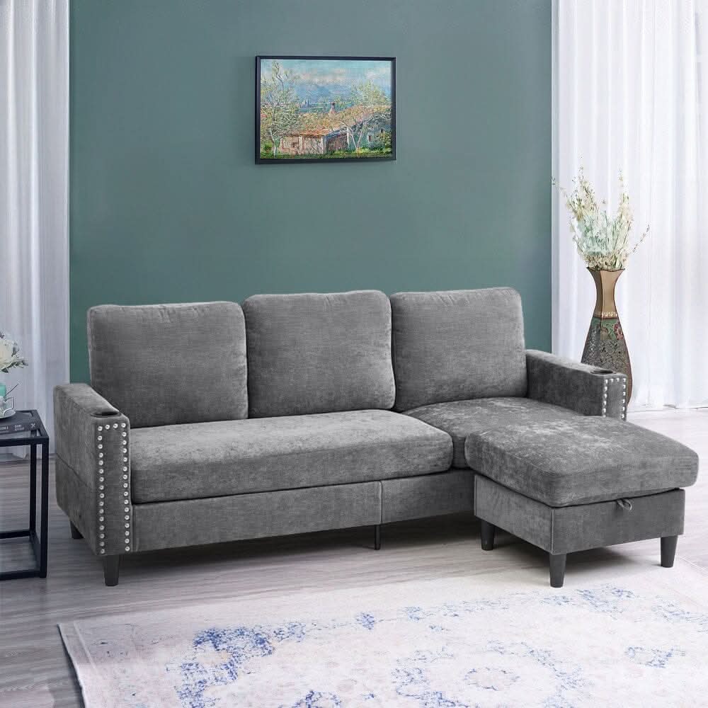 Plush Upholstered 3-Seater Sofa With Reinforced Frame
