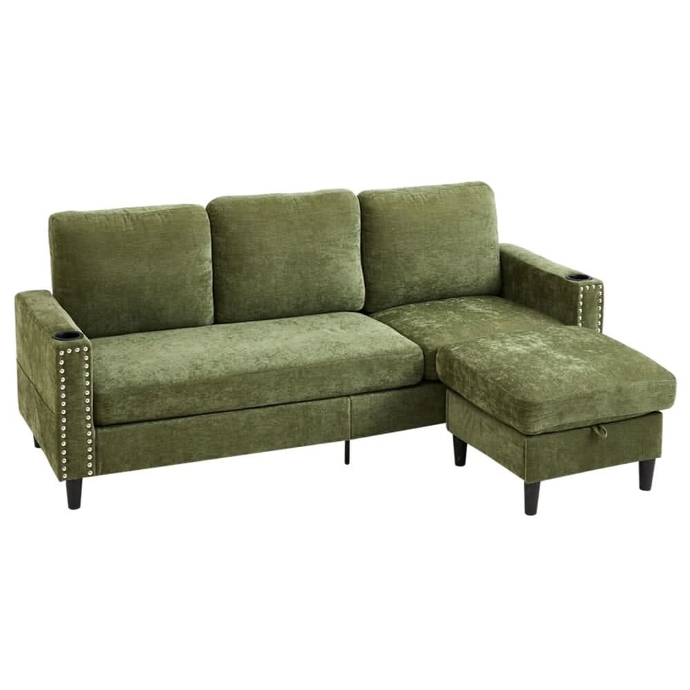 Plush Upholstered 3-Seater Sofa With Reinforced Frame