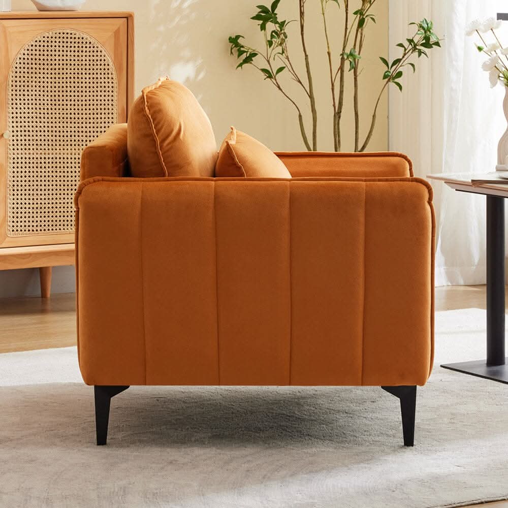 Upholstered Accent Chair (Model 02) With Detachable Pillow & Lumbar Support