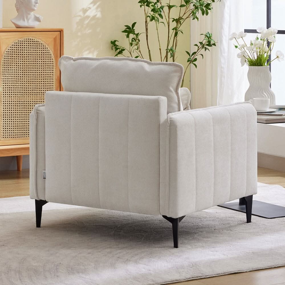 Upholstered Accent Chair (Model 02) With Detachable Pillow & Lumbar Support