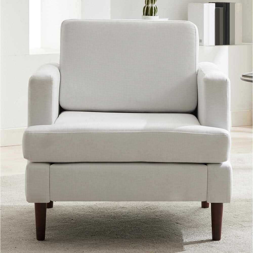 Upholstered Accent Chair (Model 04) With Detachable Pillows & Reinforced Frame