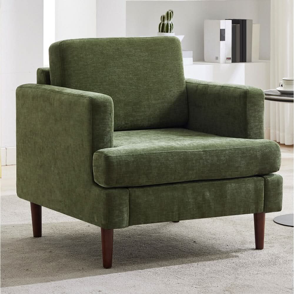 Upholstered Accent Chair (Model 04) With Detachable Pillows & Reinforced Frame