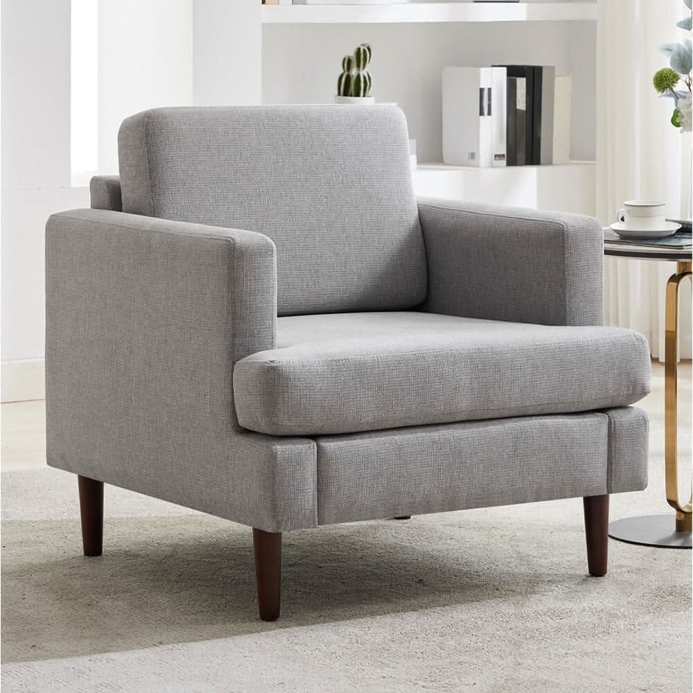 Upholstered Accent Chair (Model 04) With Detachable Pillows & Reinforced Frame