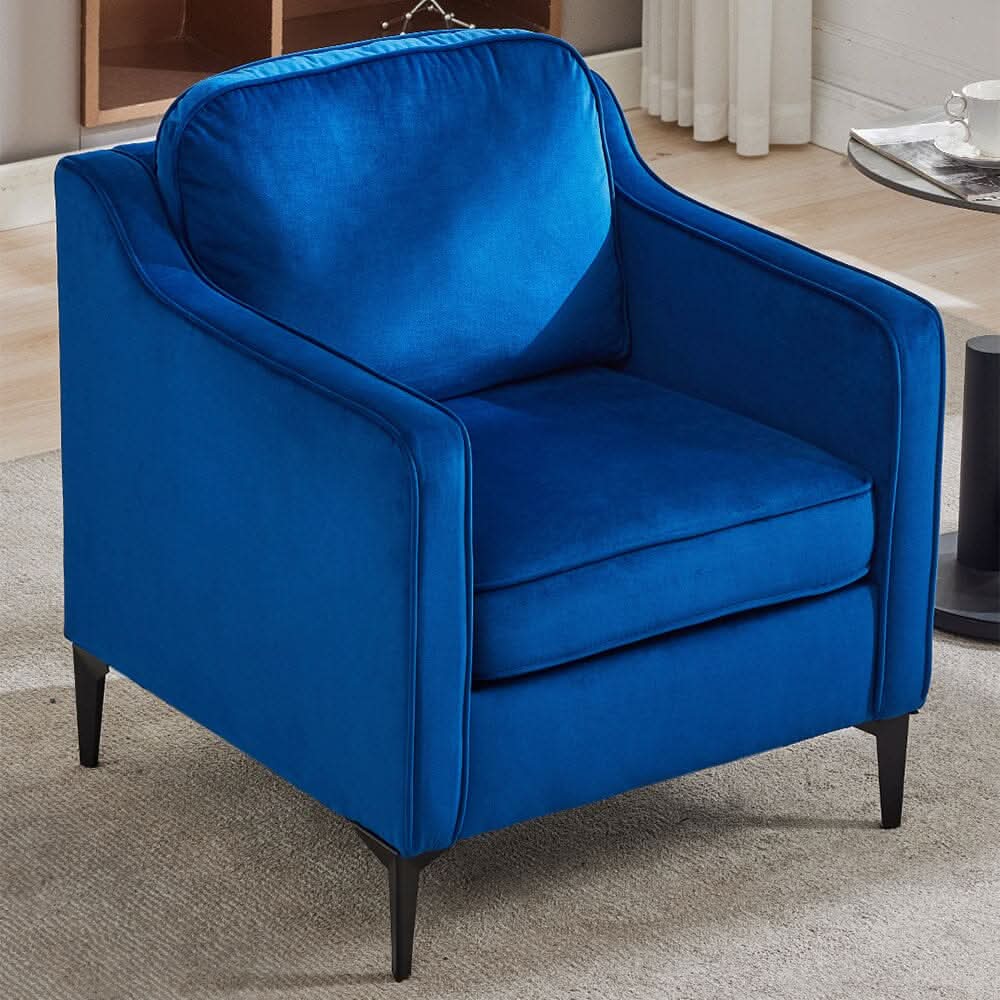Upholstered Accent Chair (Model 05) With Detachable Pillows & Reinforced Frame