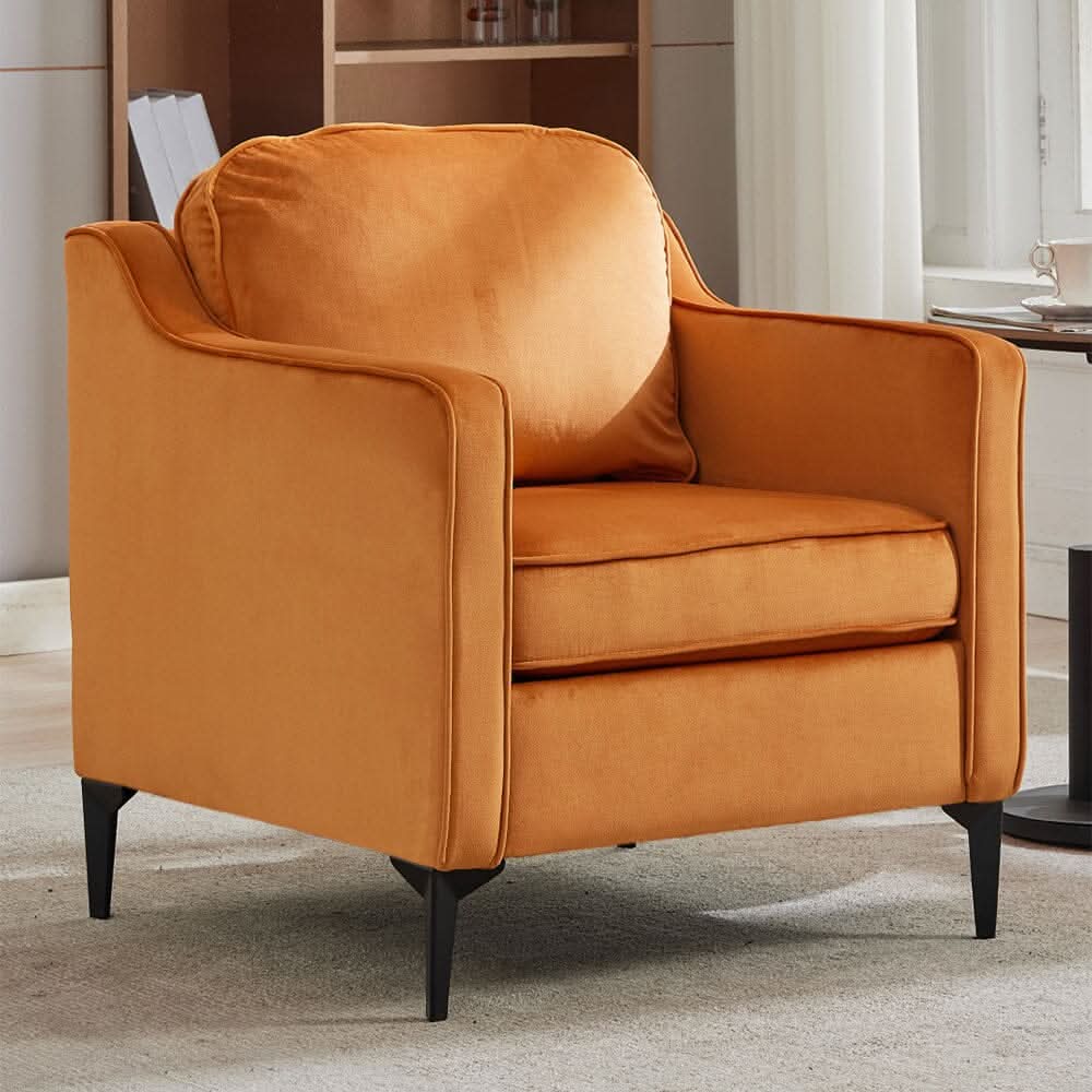 Upholstered Accent Chair (Model 05) With Detachable Pillows & Reinforced Frame