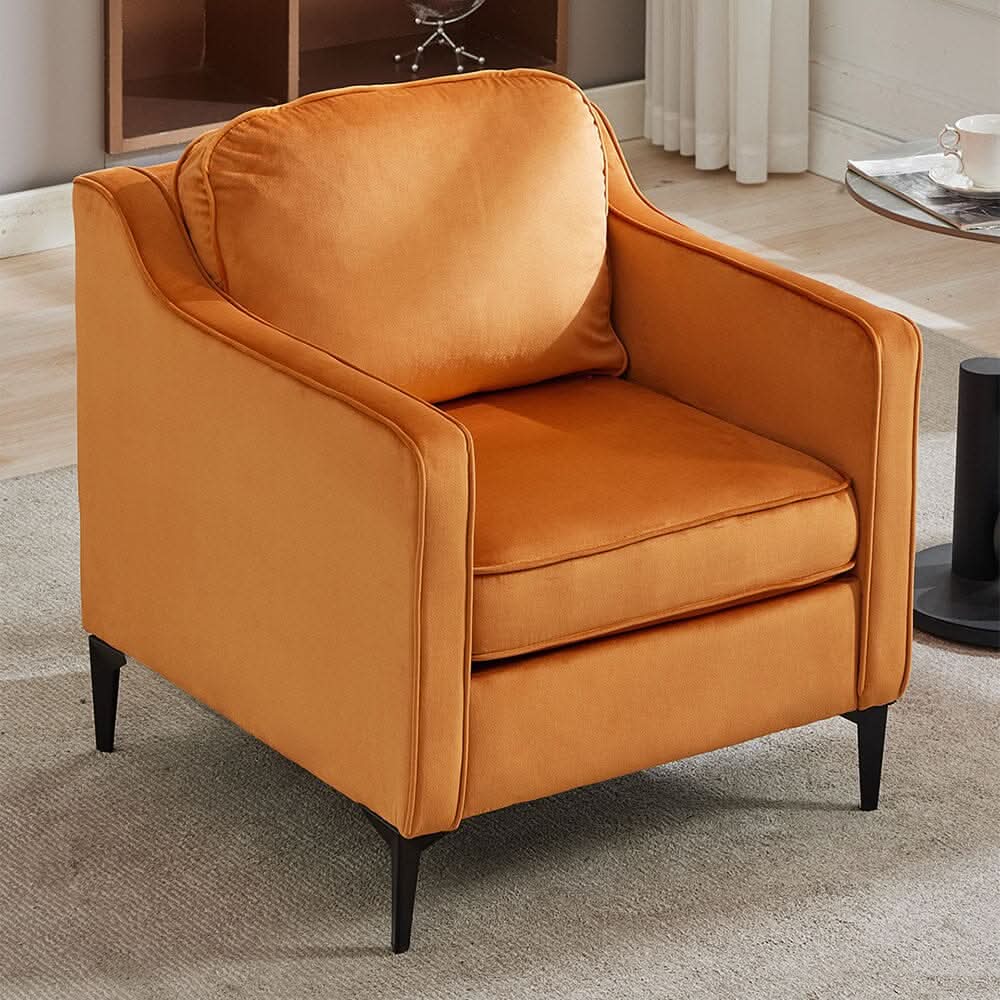 Upholstered Accent Chair (Model 05) With Detachable Pillows & Reinforced Frame