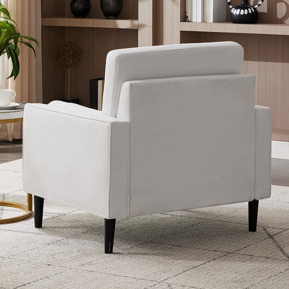 Upholstered Accent Chair (Model 06) With Detachable Pillows & Reinforced Frame