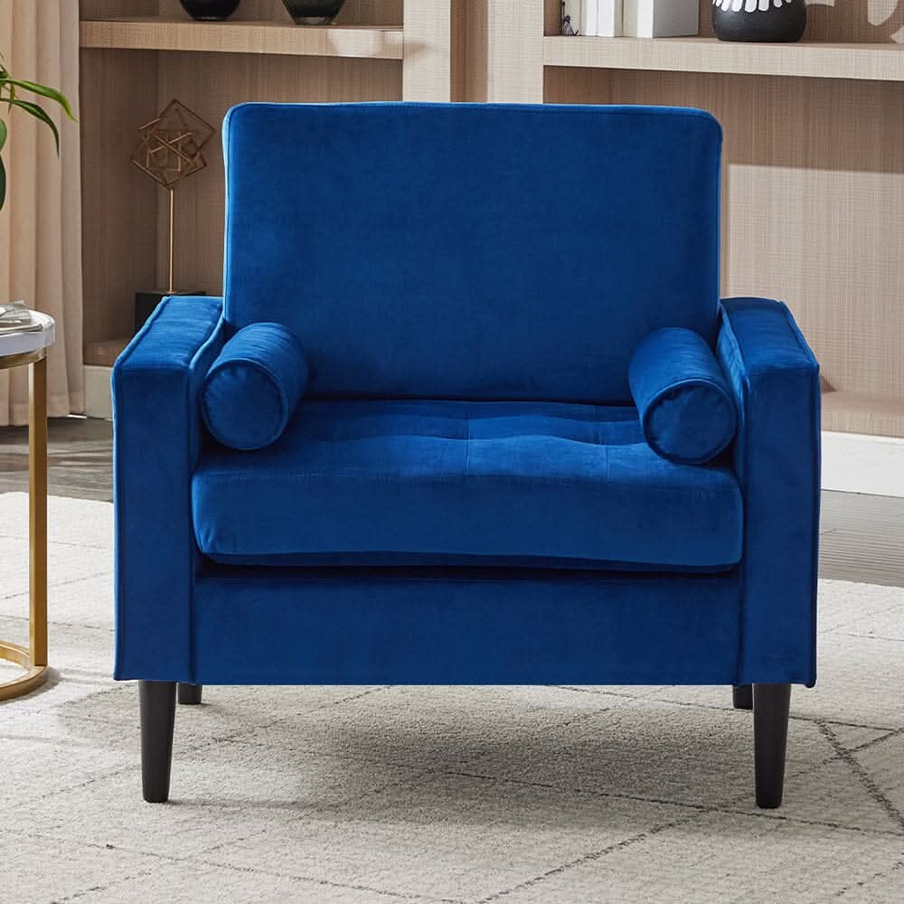 Upholstered Accent Chair (Model 06) With Detachable Pillows & Reinforced Frame
