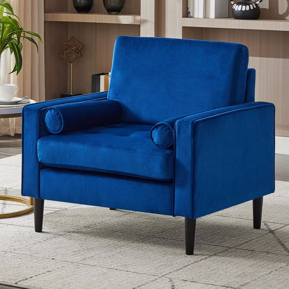 Upholstered Accent Chair (Model 06) With Detachable Pillows & Reinforced Frame