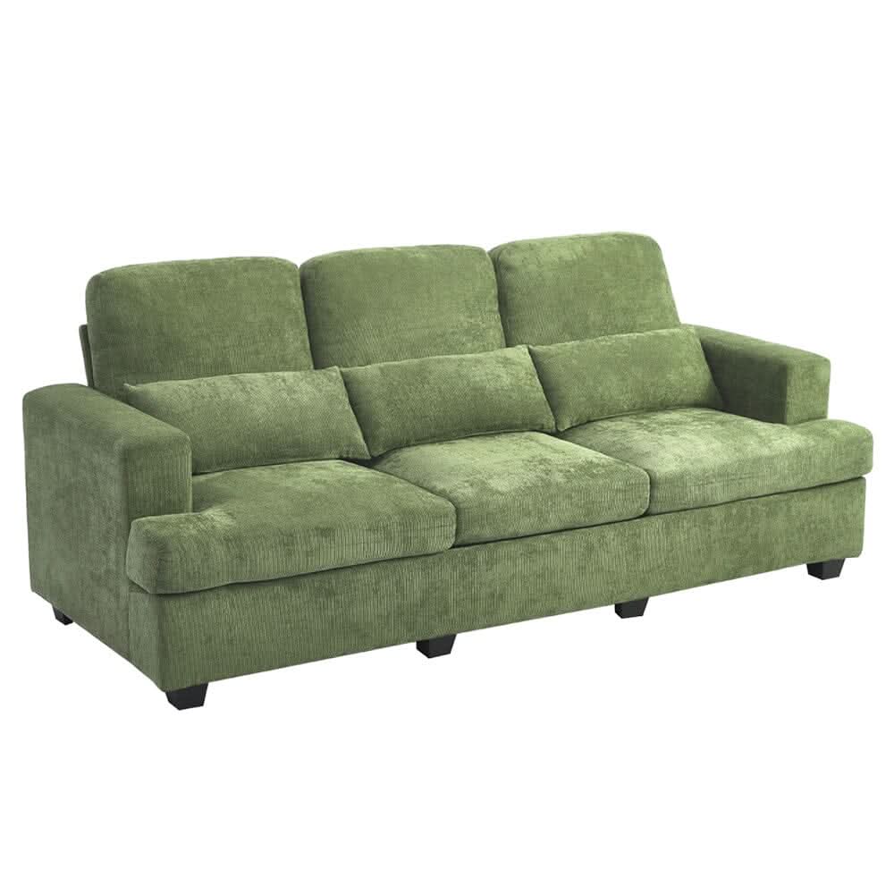 Three-Seater Sofa with Chenille Upholstery and Plush Cushioning