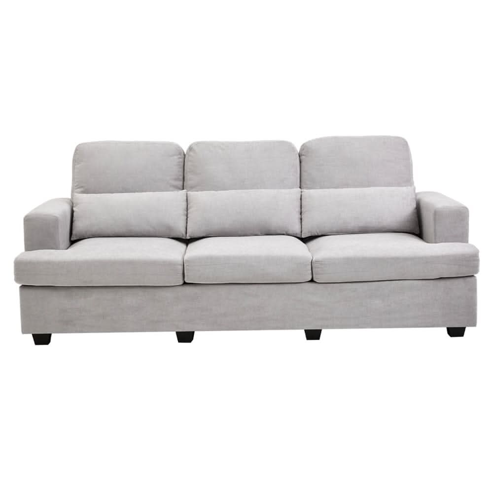 Three-Seater Sofa with Chenille Upholstery and Plush Cushioning